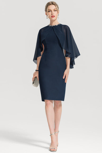 Robe Cocktail Élégance Marine Drapée