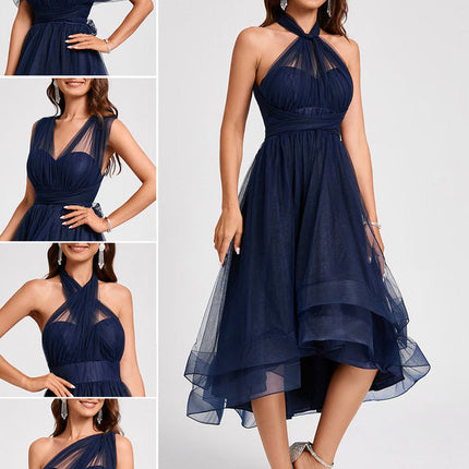 Robe Cocktail Tulle Asymétrique