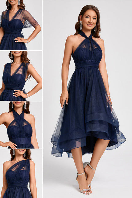 Robe Cocktail Tulle Asymétrique