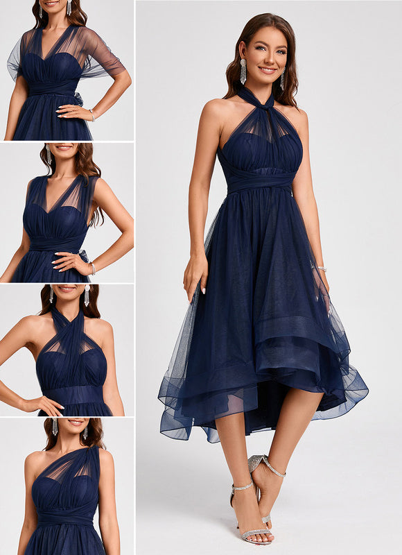 Robe Cocktail Tulle Asymétrique
