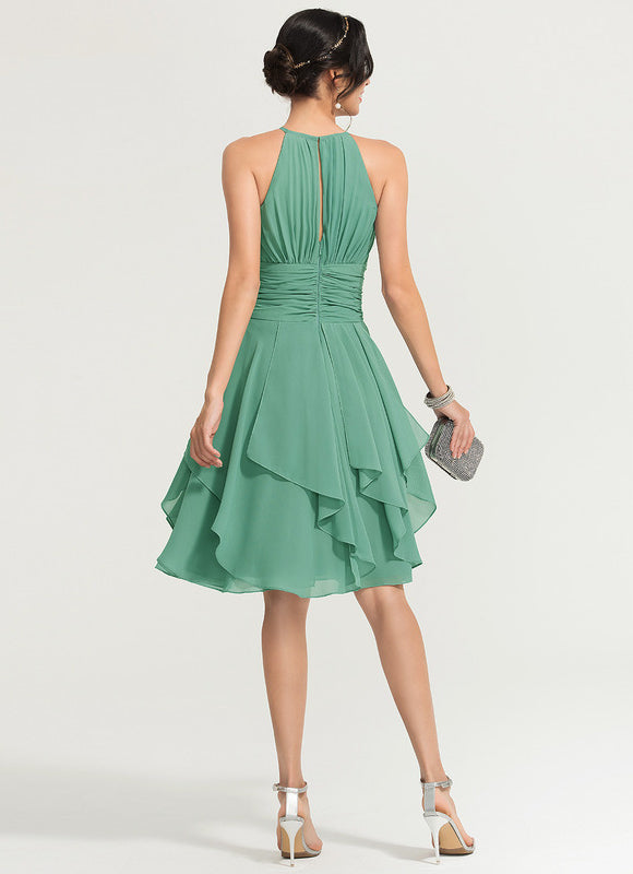 Robe Cocktail Vert Cascade Chic - gallery 3