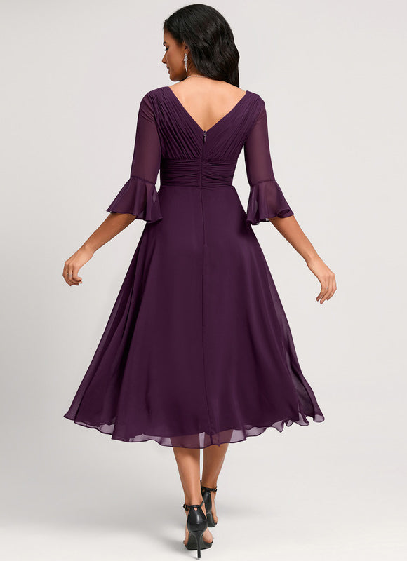 Robe De Cocktail Volants Superposés - gallery 1