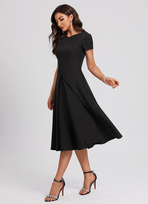 Robe Cocktail Noir Élégant - gallery 1