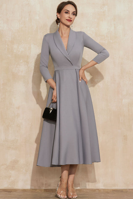 Robe Cocktail Grise Chic - gallery 4