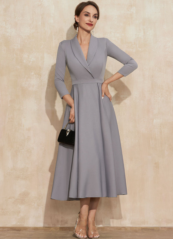 Robe Cocktail Grise Chic - gallery 4