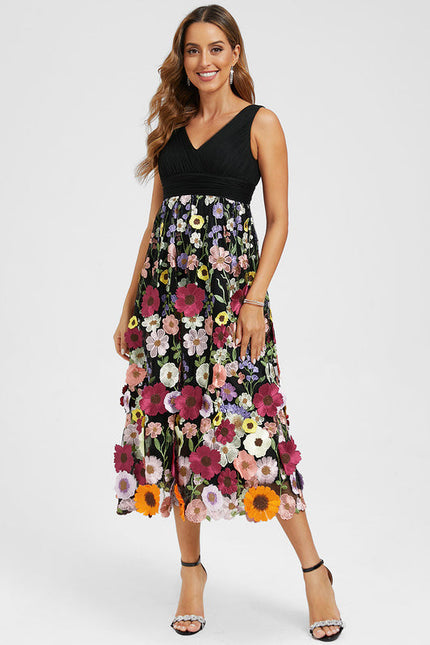 Robe Cocktail Fleur Éblouissante