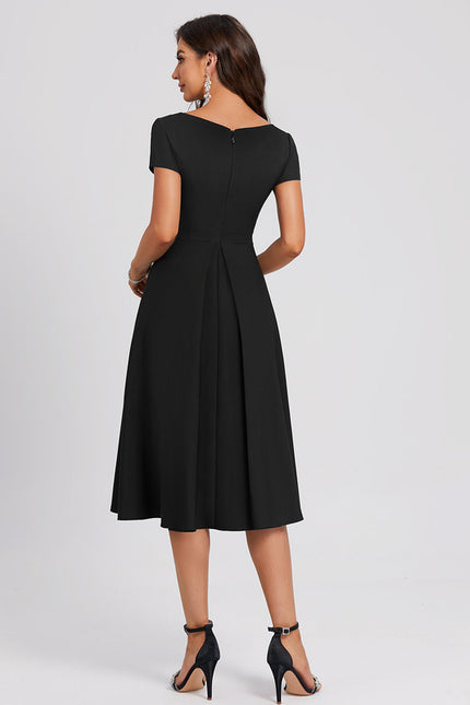 Robe Cocktail Noir Élégant - gallery 5
