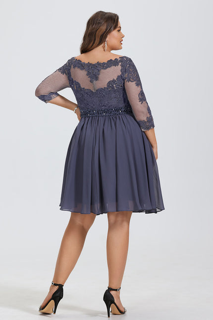 Robe Cocktail Nuit Marine Légère - gallery 5