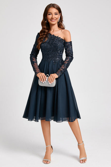 Robe Cocktail Dentelle Marine - gallery 3