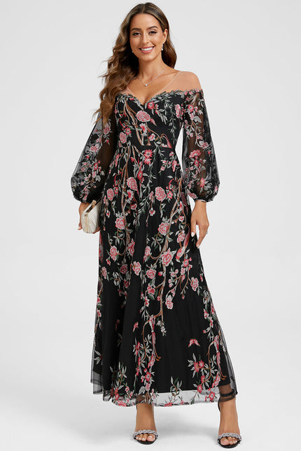 Robe Cocktail Mousseline Fleurie - gallery 2