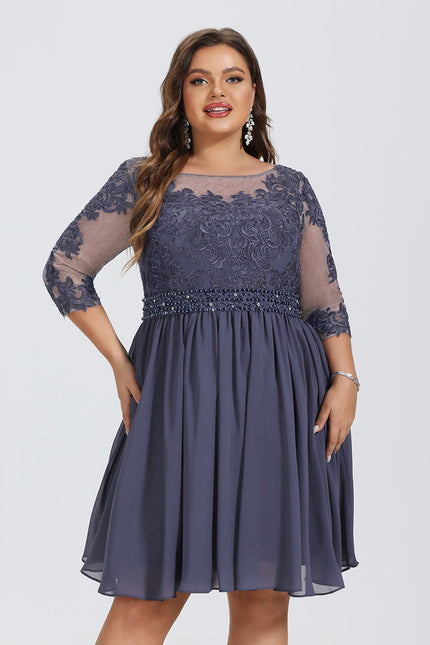 Robe Cocktail Nuit Marine Légère - gallery 4
