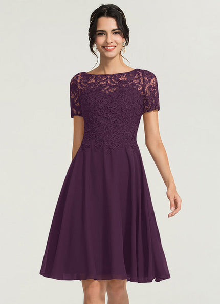 Robe Cocktail Bordeaux Dentelle