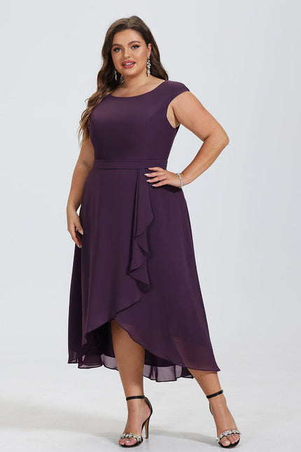 Robe Cocktail Violet Élégant - gallery 7