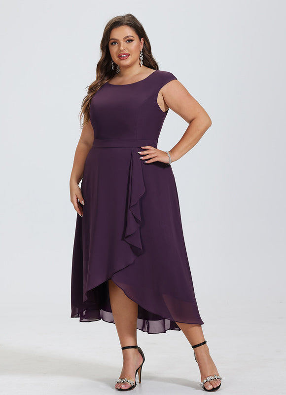 Robe Cocktail Violet Élégant - gallery 7