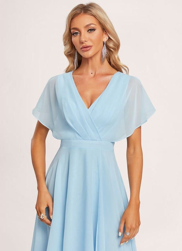 Robe Cocktail Fluide Vert Pâle - gallery 4