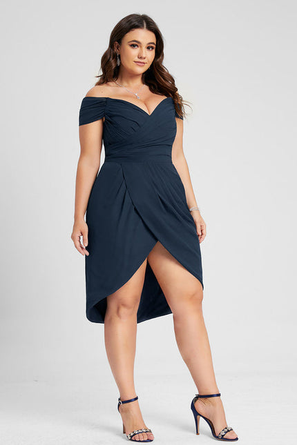 Robe Cocktail Epaule Dénudée - gallery 7