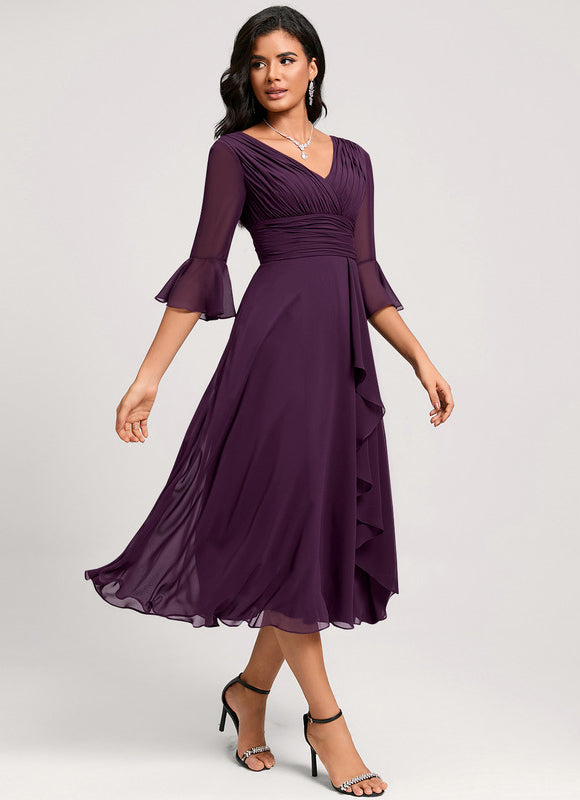 Robe De Cocktail Volants Superposés - gallery 4