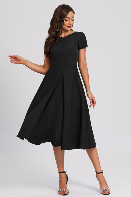 Robe Cocktail Noir Élégant - gallery 3