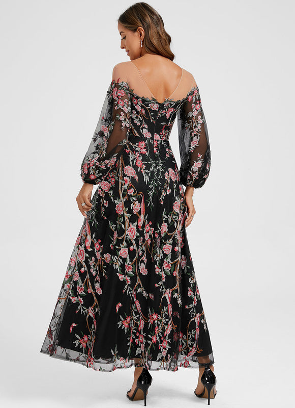 Robe Cocktail Mousseline Fleurie - gallery 4