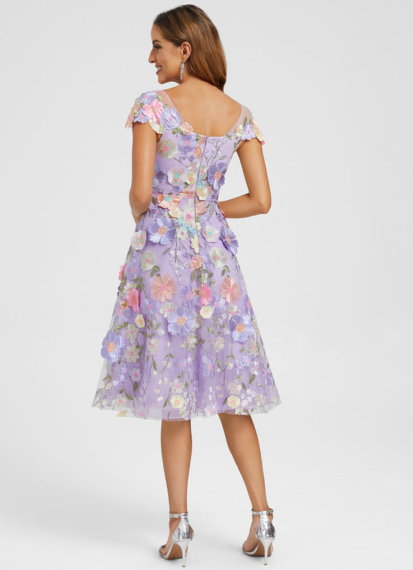 Robe Cocktail Florale Lavande - gallery 6