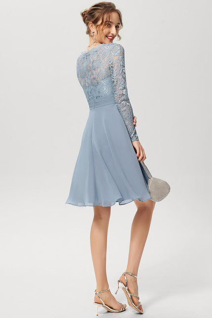 Robe Cocktail Aérienne Grise - gallery 3