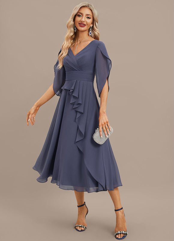 Robe Cocktail Flottante Saphir