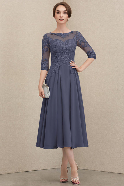 Robe Cocktail Grise Élégante - gallery 4