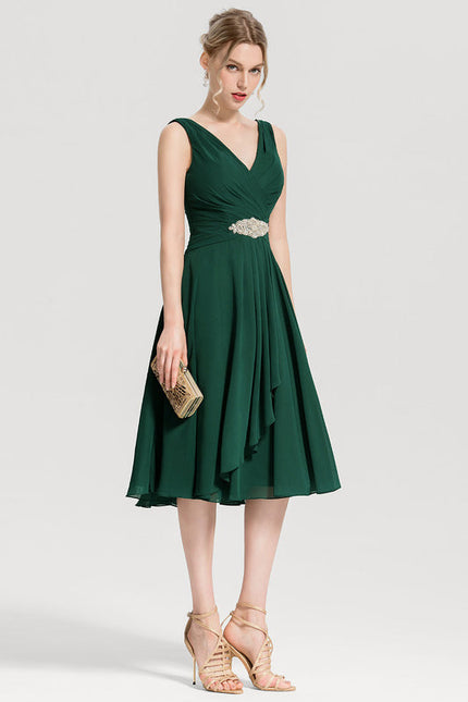 Robe Cocktail Émeraude Lumineuse - gallery 3