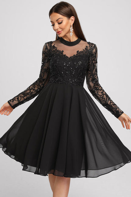 Robe Cocktail Aérienne Argentée - gallery 4