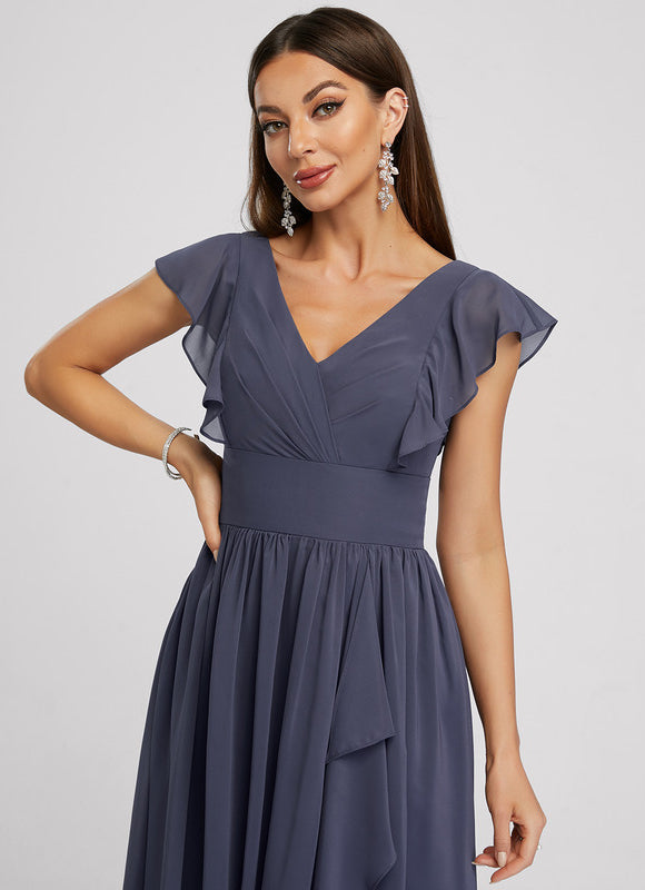 Robe Cocktail Mousseline Émeraude - gallery 1