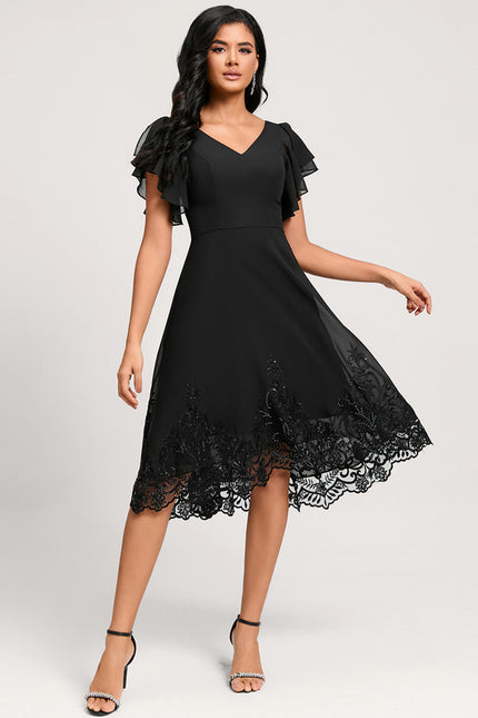 Robe Cocktail Noire Élégante - gallery 4