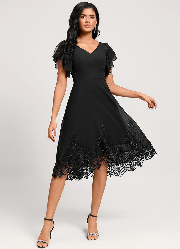 Robe Cocktail Noire Élégante - gallery 4