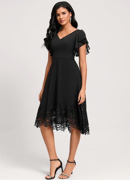 Robe Cocktail Noire Élégante
