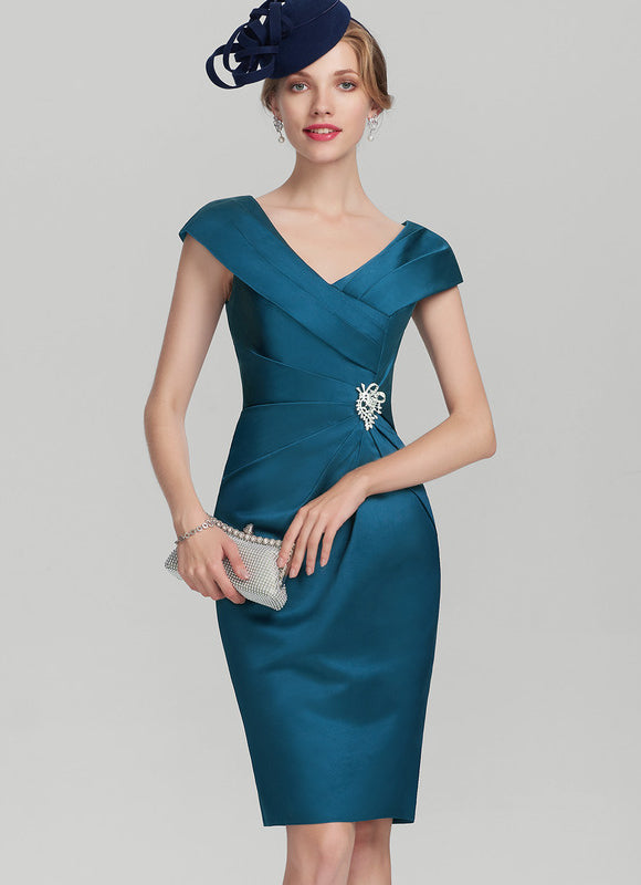 Robe Cocktail Satin Émeraude Chic