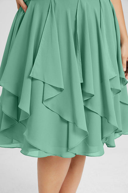 Robe Cocktail Vert Cascade Chic - gallery 8