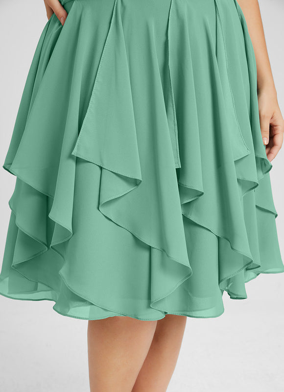 Robe Cocktail Vert Cascade Chic - gallery 8