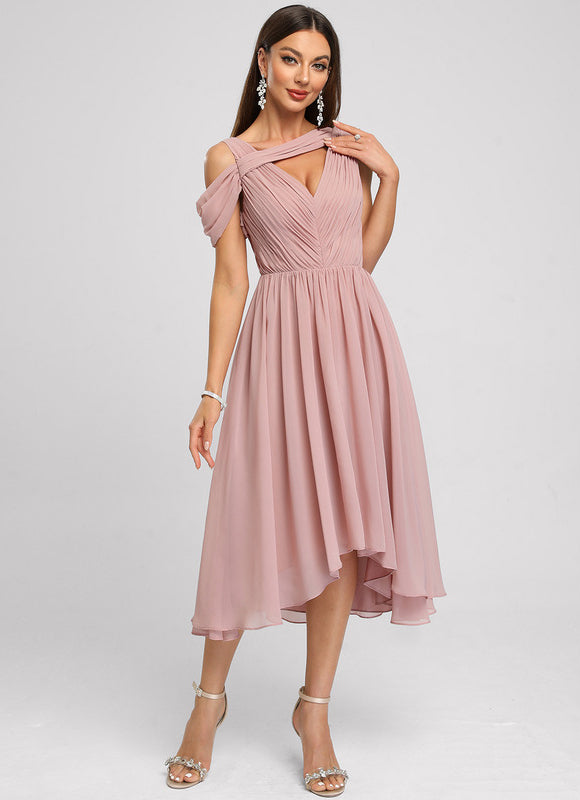 Robe Cocktail Plissée Émeraude - gallery 2