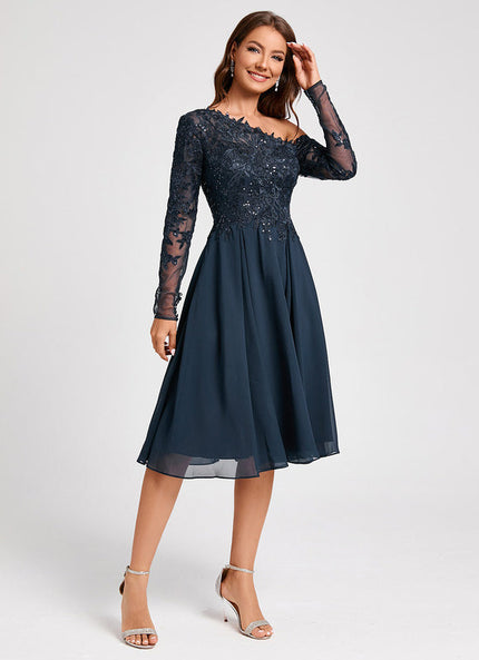 Robe Cocktail Dentelle Marine