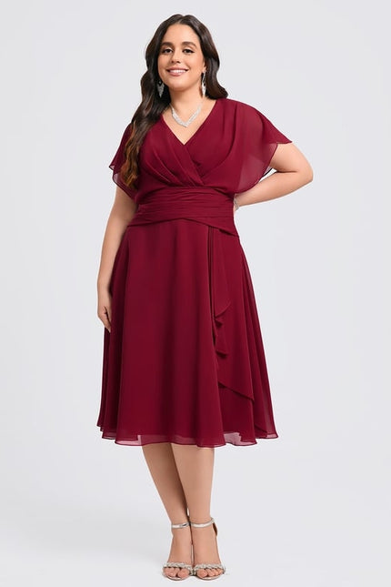 Robe Cocktail Mousseline Émeraude - gallery 8