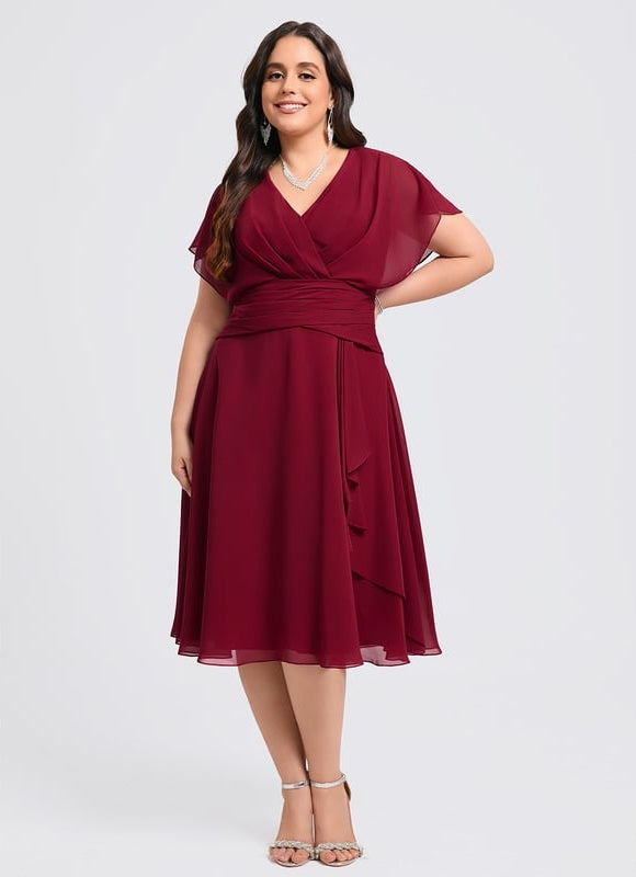 Robe Cocktail Mousseline Émeraude - gallery 8