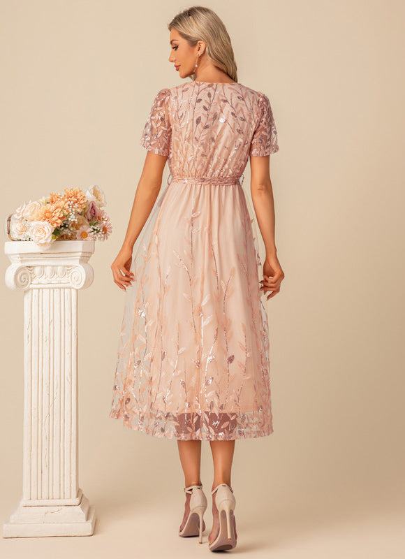 Robe De Cocktail Tulle Et Dentelle - gallery 3