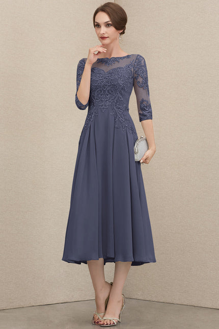 Robe Cocktail Grise Élégante - gallery 5