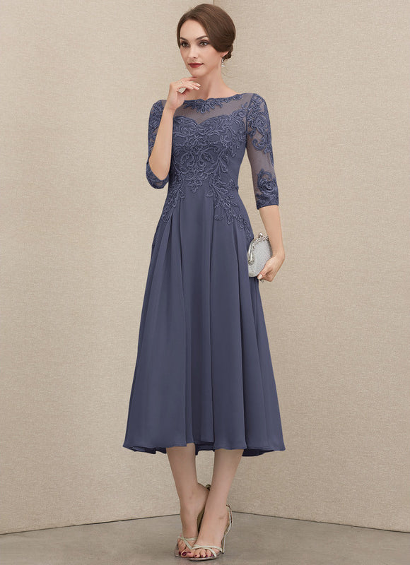 Robe Cocktail Grise Élégante - gallery 5