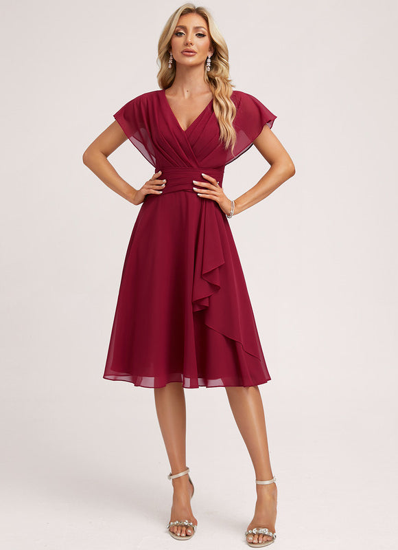 Robe Cocktail Mousseline Émeraude - gallery 1