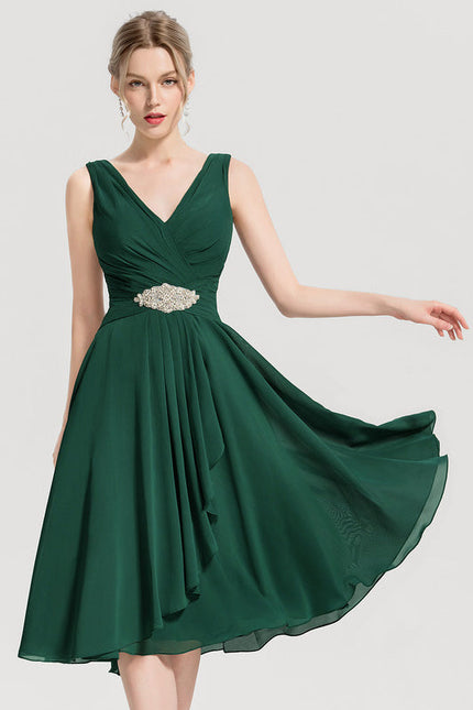 Robe Cocktail Émeraude Lumineuse - gallery 7