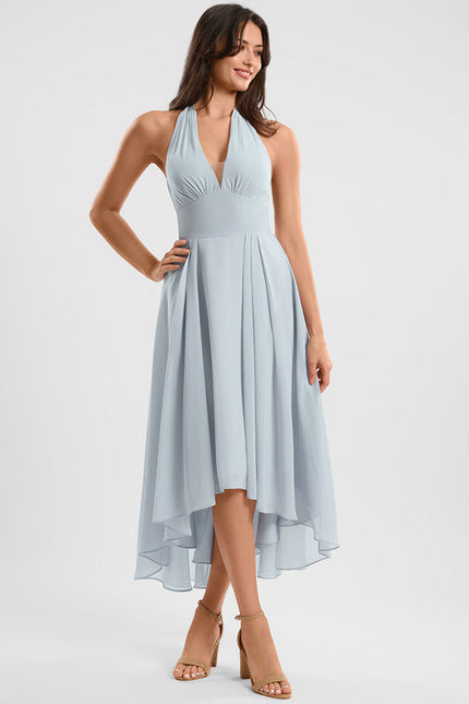 Robe Cocktail Fluide Vert Pâle - gallery 2