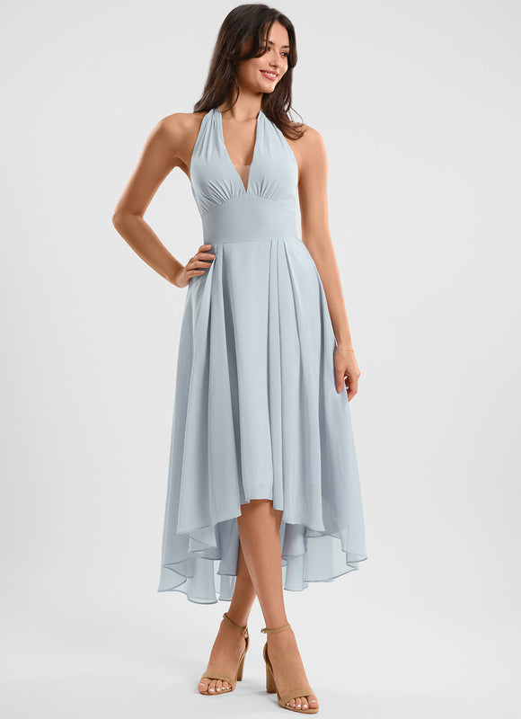 Robe Cocktail Fluide Vert Pâle - gallery 2