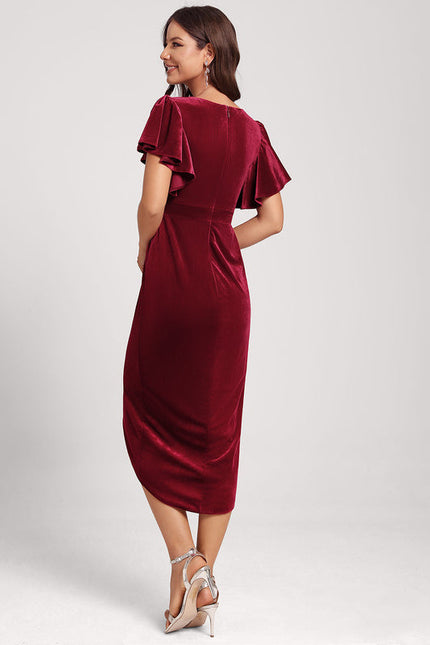 Robe Cocktail Velours Rubis Chic - gallery 6