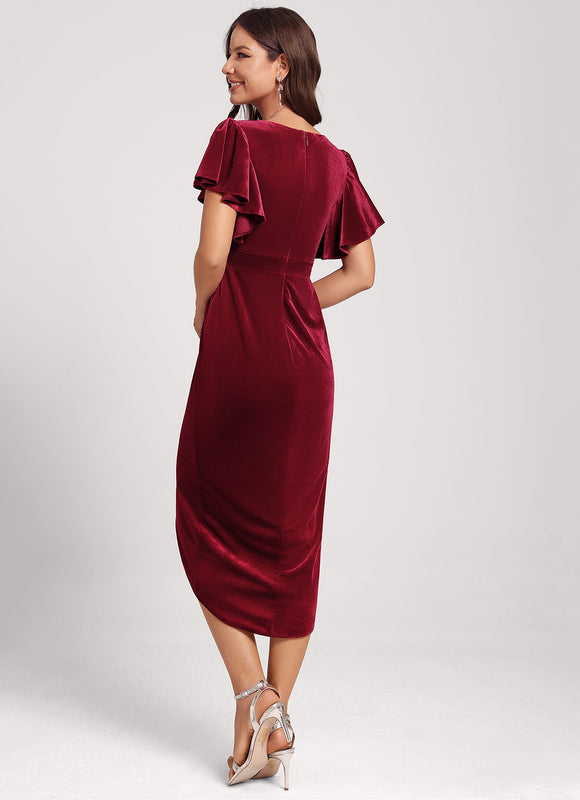Robe Cocktail Velours Rubis Chic - gallery 6