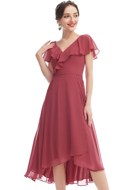 Robe Cocktail Fluide Vert Pâle - gallery 3